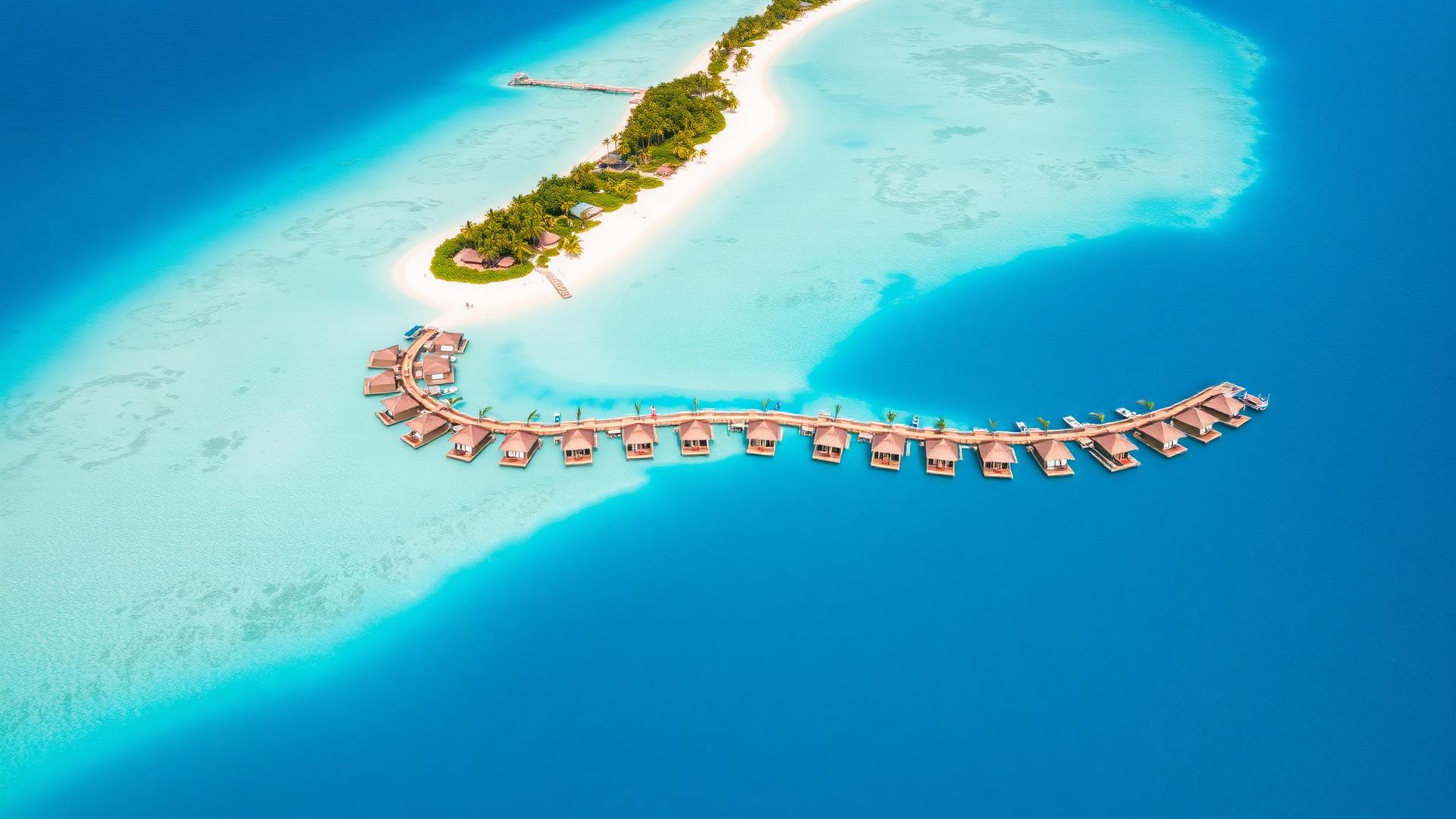 Aerial view of the Maldives